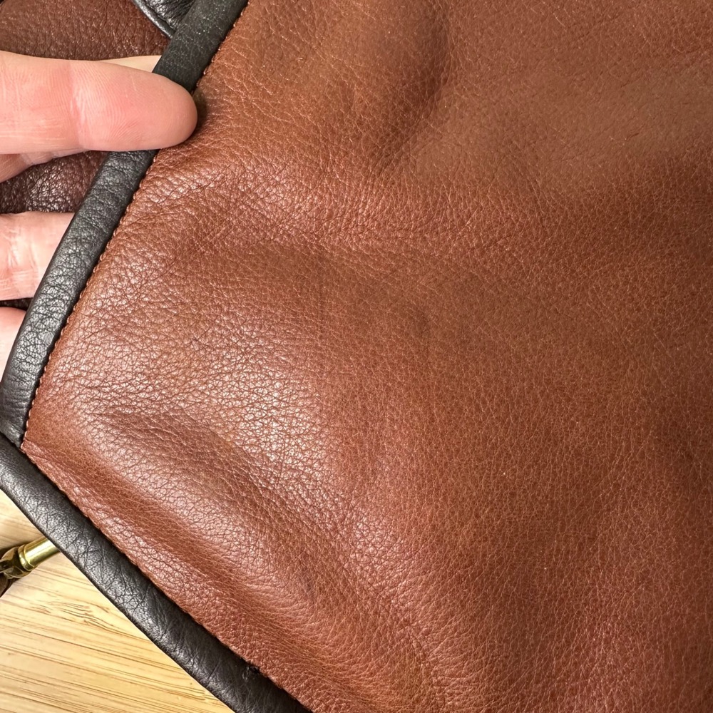 Mowen Leather Designs Messenger Briefcase Bag‎ Brown Black Leather Academia GUC - Picture 15 of 16